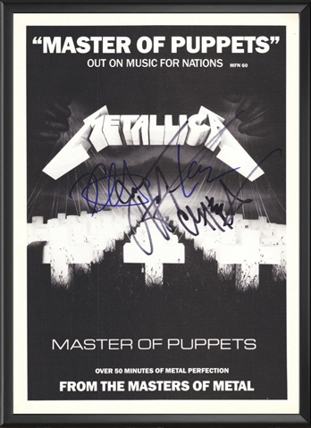 Metallica - Master Of Puppets Signed Music Print